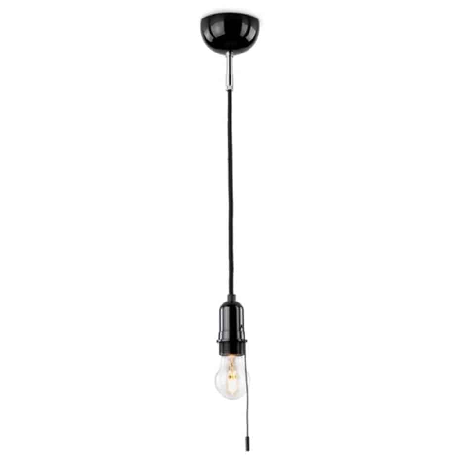 toegang Auckland strak Fitting Hanglamp Trekschakelaar Zwart Bakeliet • New Bakelite